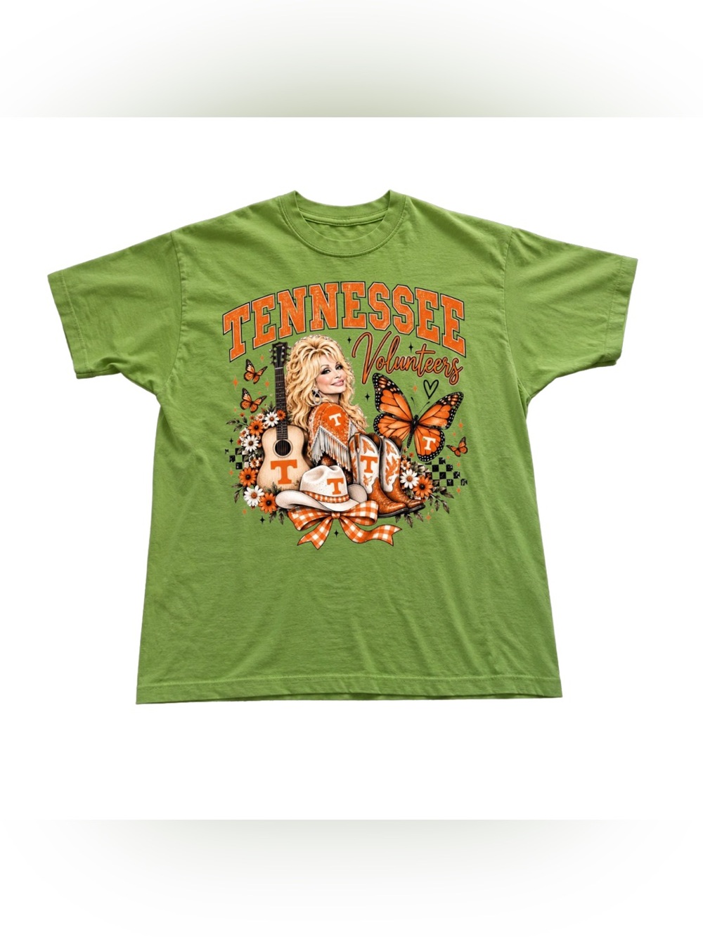 Military Green Tennessee Volunteers Graphic Tee with Orange Accents